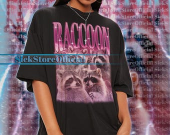 Camiseta em homenagem ao guaxinim, camiseta estilo hip hop dos anos 90 com guaxinim, camiseta com guaxinim, presente engraçado de guaxinim para ele e para ela, camiseta fofa de guaxinim #ARI