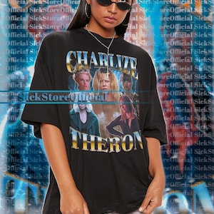CHARLIZE THERON Vintage Shirt, Charlize Hommage Tshirt, Charlize Theron Fan T-Shirts, Charlize Theron Merch, Charlize Theron Retro 90er Jahre Pullover