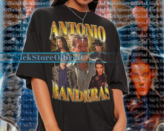 Camiseta vintage de Antonio Banderas, camiseta homenaje a Antonio Banderas, camisetas de fan de Antonio Banderas, suéter retro de los años 90 de Antonio Banderas, regalo de merchandising