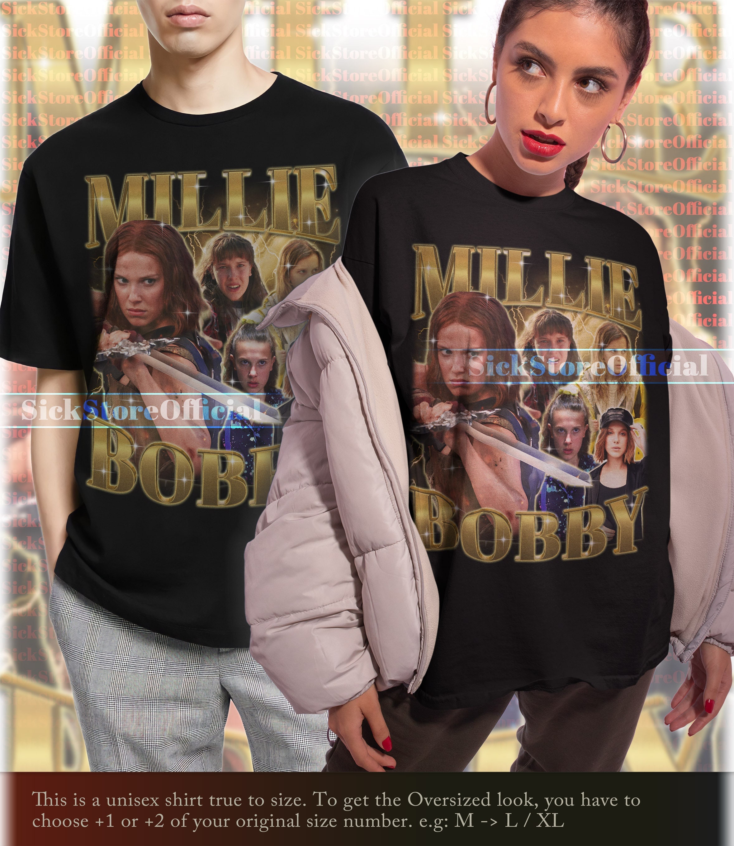 MILLIE BOBBY BROWN Vintage Shirt Millie Bobby Brown Homage - Etsy Australia