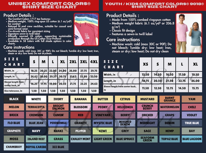 a poster showing the different colors of clothing