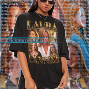 LAURA LINNEY ヴィンテージ シャツ、ローラ リニー オマージュ T シャツ、ローラ リニー ファン T シャツ、ローラ リニー レトロ 90 年代セーター、ローラ リニー グッズ ギフト