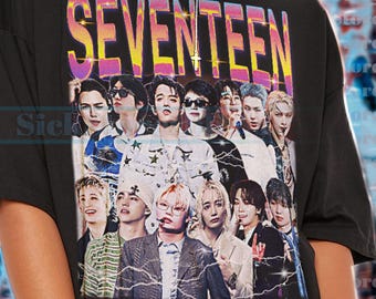 SEVENTEEN-skjorta, Seventeen-t-shirt, Seventeen Kpop-tröjor, Seventeen retro 90-talströja, Seventeen-merchandisepresent, Kpop-presentmerchandise #saf