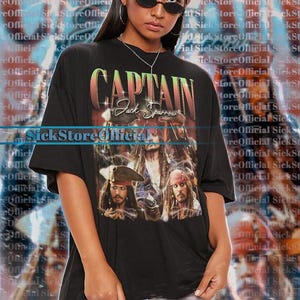Camiseta vintage do Capitão Jack Sparrow, camiseta em homenagem a Jack Sparrow, camisetas de fã de Jack Sparrow, camiseta retrô dos anos 90 de Jack Sparrow, produtos de Jack Sparrow #SAF