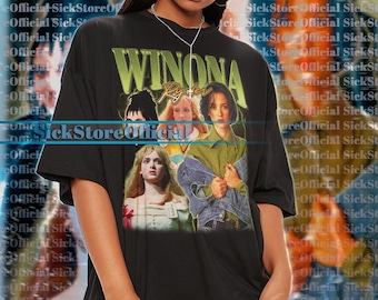 WINONA RYDER Shirt, Beautiful Actress Crush Winona Ryder Shirt Design Retro Style, Winona Ryder Tshirt, Fan Art T-Shirt Retro 1990s