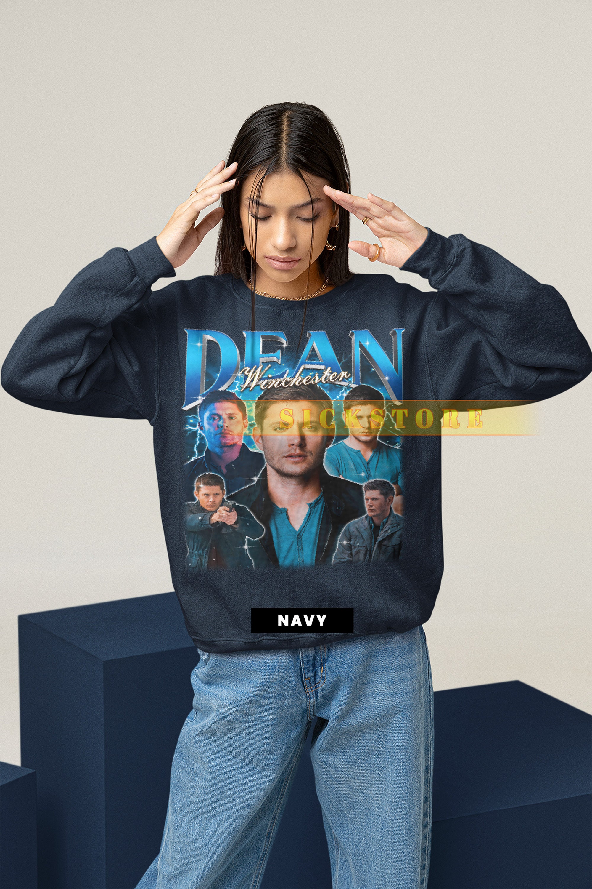DEAN WINCHESTER Sweatshirt Supernatural Dean Winchester Tshirt Dean Winchester Supernatural Sweater Jensen Ackles Actor Retro Shirt Dean Etsy