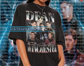 Camiseta de DEAN WINCHESTER, camiseta de Dean Winchester sobrenatural, camiseta de Dean Winchester sobrenatural, camiseta retro del actor Jensen Ackles #saf
