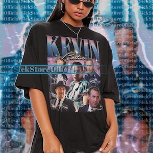 Vintage KEVIN COSTNER-shirt | Kevin Costner Hommage Retro | T-shirts Kevin Costner | Kevin Costner-sweater jaren 90 | Kevin Costner-merchandisecadeau #veilig