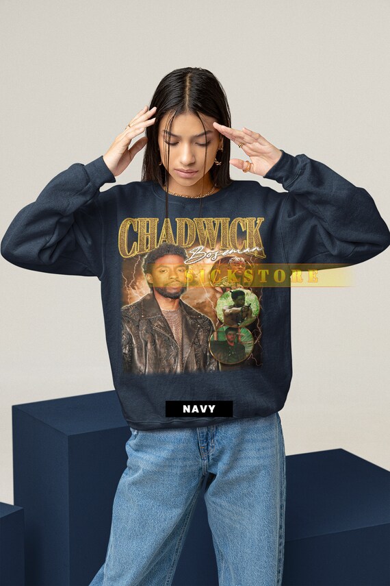 CHADWICK BOSEMAN Vintage Sweatshirt Chadwick Boseman Homage Sweater Chadwick Boseman Fan Chadwick Boseman Retro 90s Sweater Chadwick Tee Etsy