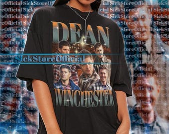 Camiseta de DEAN WINCHESTER, camiseta de Dean Winchester sobrenatural, camiseta de Dean Winchester sobrenatural, camiseta retro del actor Jensen Ackles #saf