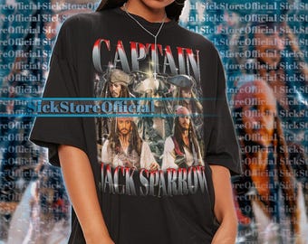 Captain JACK SPARROW Vintage Shirt, Jack Sparrow Homage Tshirt, Jack Sparrow Fan Tees, Jack Sparrow Retro 90s Tee, Jack Sparrow Merch #SAF