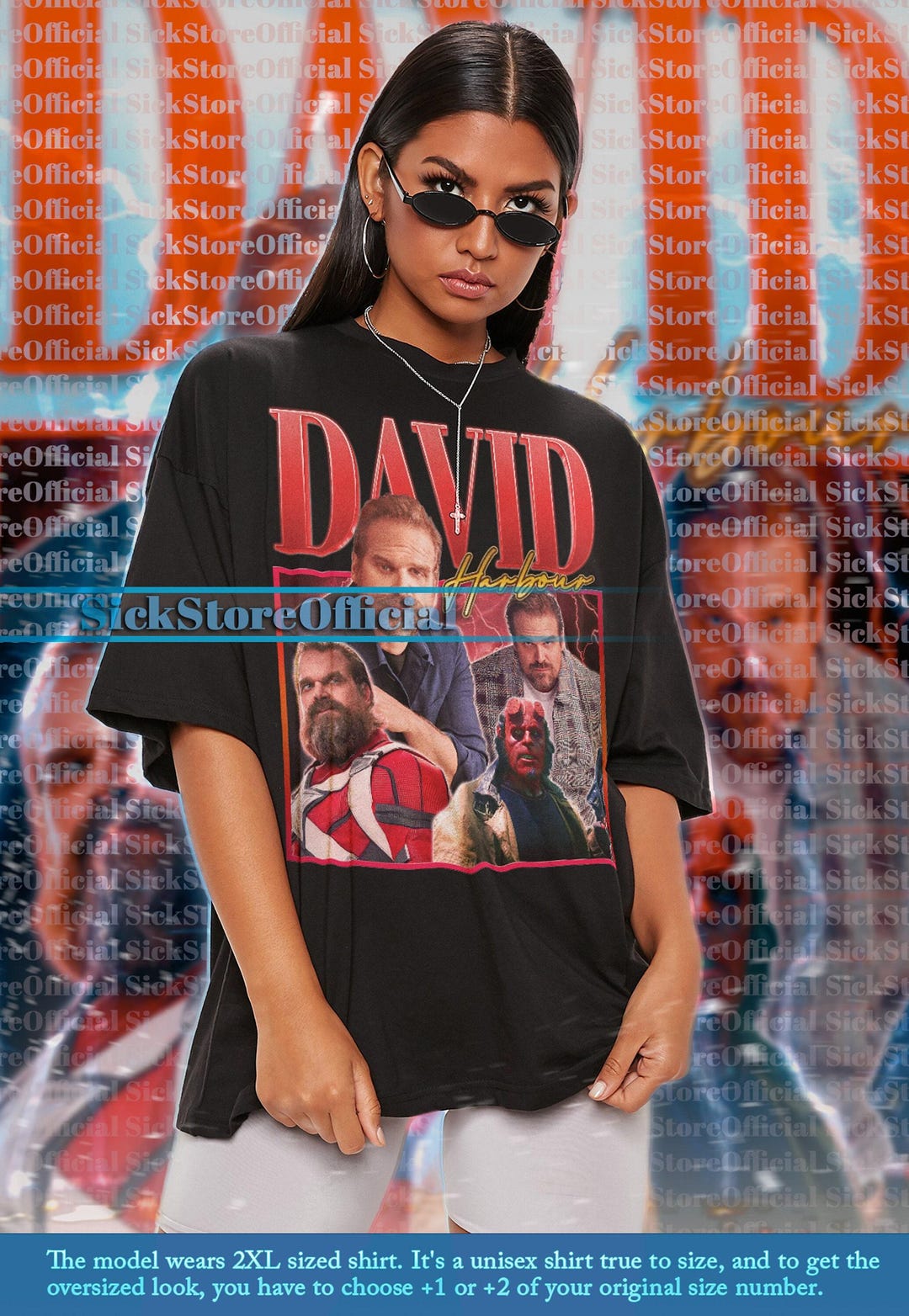DAVID HARBOUR Shirt, David Harbour Rap 90s Hip-hop Style Shirt