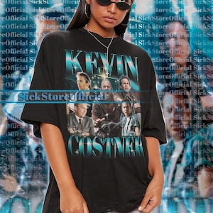Vintage KEVIN COSTNER-shirt | Kevin Costner Hommage Retro | T-shirts Kevin Costner | Kevin Costner-sweater jaren 90 | Kevin Costner-merchandisecadeau #veilig
