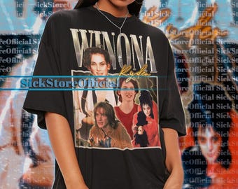 WINONA RYDER Shirt, Beautiful Actress Crush Winona Ryder Shirt Design Retro Style, Winona Ryder Tshirt, Fan Art T-Shirt Retro 1990s