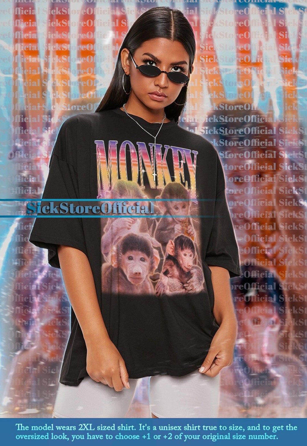 MONKEY Vintage Shirt, Monkey Homage Tshirt, Monkey Fan Tees, Monkey ...