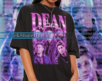 Camiseta de DEAN WINCHESTER, camiseta de Dean Winchester sobrenatural, camiseta de Dean Winchester sobrenatural, camiseta retro del actor Jensen Ackles #ari