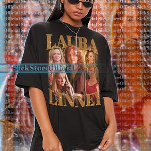 LAURA LINNEY ヴィンテージ シャツ、ローラ リニー オマージュ T シャツ、ローラ リニー ファン T シャツ、ローラ リニー レトロ 90 年代セーター、ローラ リニー グッズ ギフト