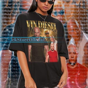 Dominic Toretto Homage Retro 90&#39;s Vintage Tshirt, Vin Diesel Shirt, Vin Diesel Movie, Car Movies Classic Tees, Action Adventure Movies