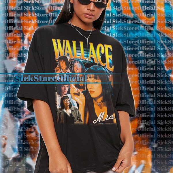 Camiseta vintage de MIA WALLACE, camiseta homenaje a Mia Wallace, camisetas de fans de Mia Wallace, suéter retro de Mia Wallace, regalo de merchandising de Mia Wallace, Uma Thurman