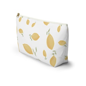 Lemon Print Accessory Pouch | Cute Make-Up Bag, Travel Organizer, Pencil Case, Gift for Her, Citrus Lovers