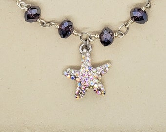 Crystal Starfish Charm Bracelet
