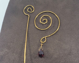 Crystal Tear Drop Shawl Pin