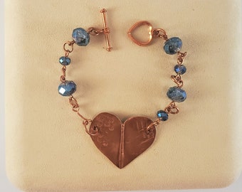 Abused Heart Bracelet - crystal beads