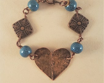 Abused Heart Bracelet - ceramic beads