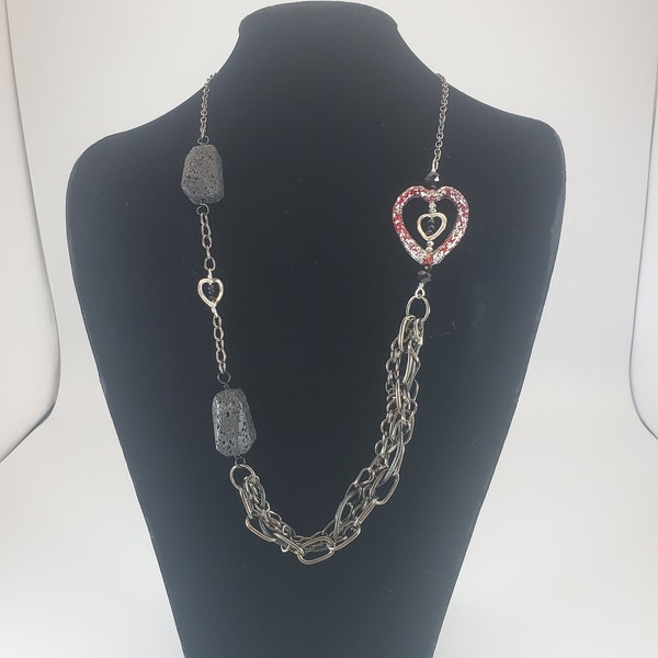 Chained Lava Heart Necklace