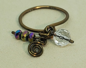 Crystal Dangle Ring