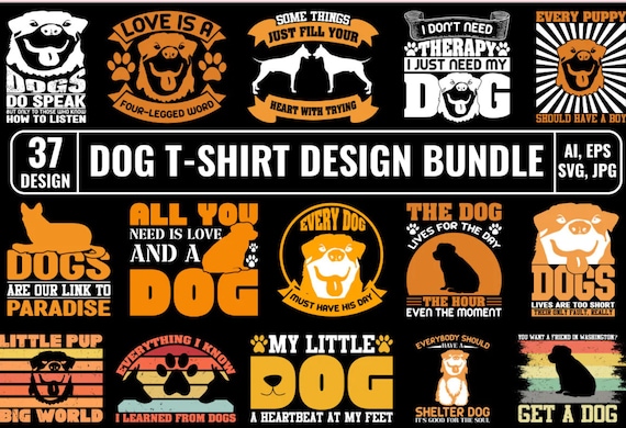 Dog T-shirt Design Bundle dog PNG Dog SVG - Etsy UK