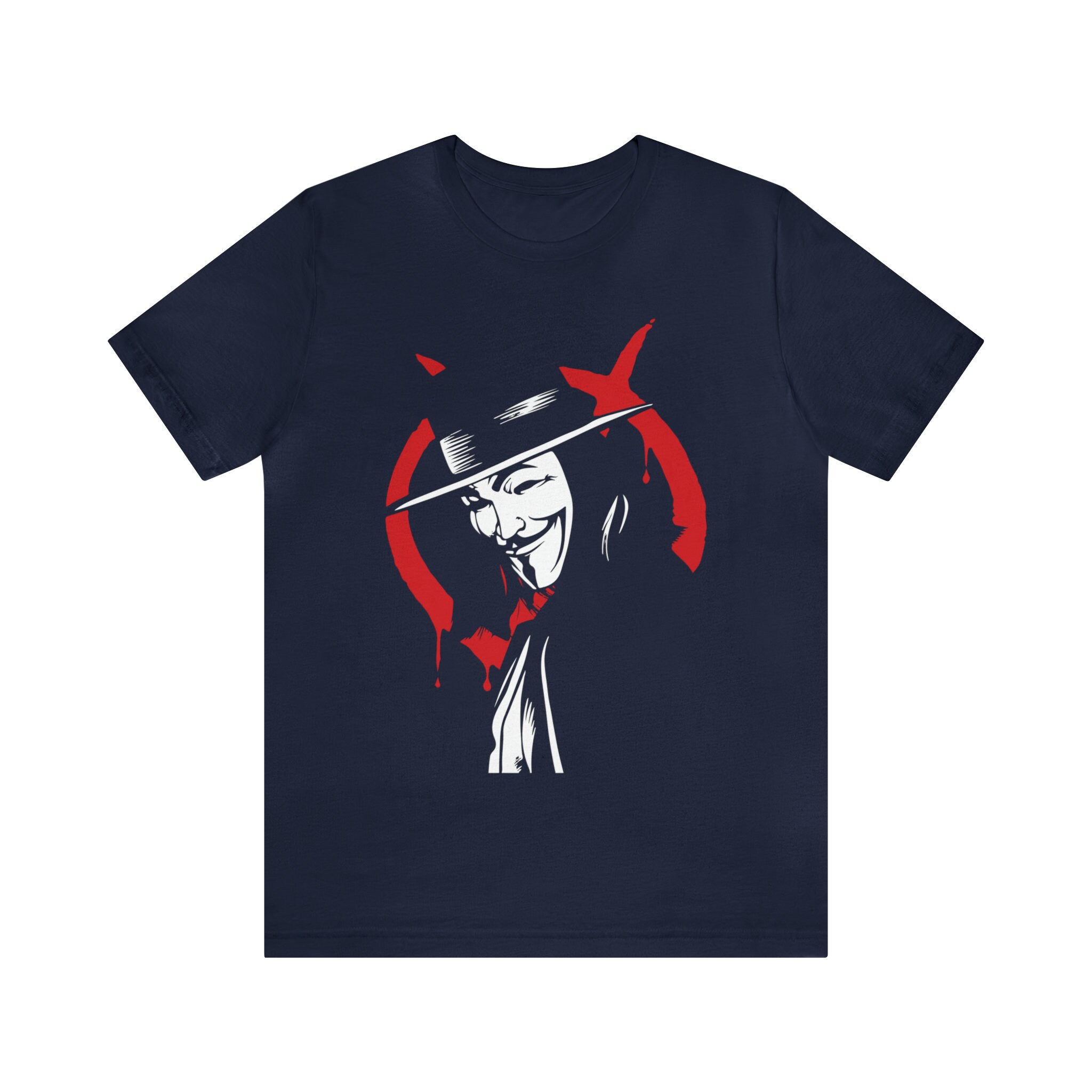Bella Canvas Unisex Deep V-Neck T-Shirt - Jersey Short Sleeve Tee In Midnight, XX-Large - View #2