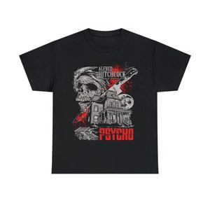 Psycho- Alfred Hitchcock Gildan Unisex Heavy Cotton Tee