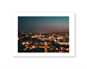 Lisbon at Night | Wall Art | Photography by Minesh Patel