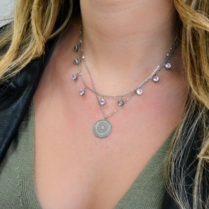Greek Coin Necklace Sun Pendant, Vergina Sun Pendant, Dainty Silver Necklace, Gift For Her, Greek Handmade Jewelry, Vergina Star Necklace
