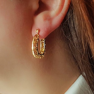 Greek Key Earrings, Meander Hoop Earrings, Infinity Hoops, Ancient Greek Symbol Earrings, Gift For Her, Cut-Out Huggie Hoops, Greek Jewelry