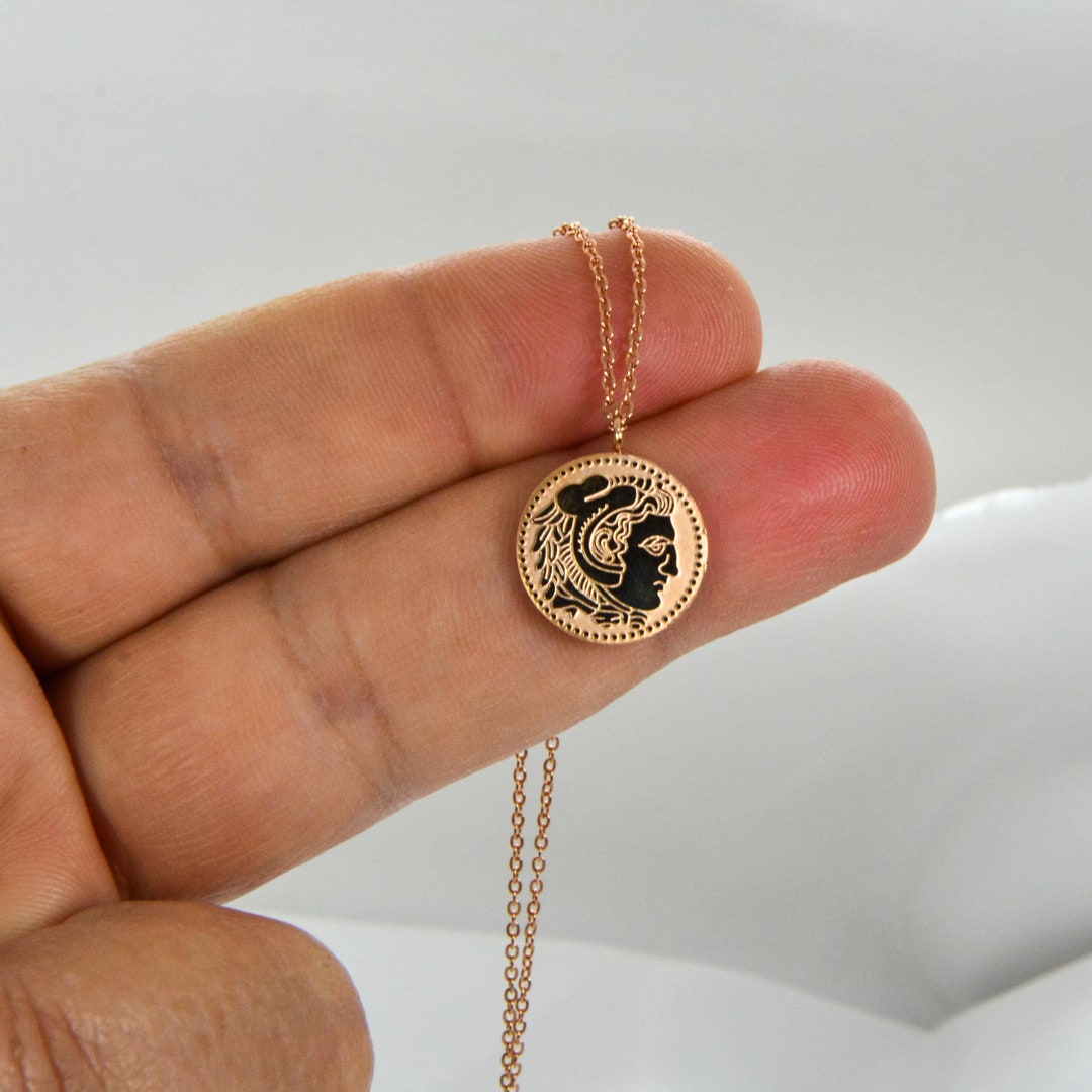 Alexander the Great Necklace, Ancient Greek Jewelry, Coin Pendant, Gift for Her, Macedonian