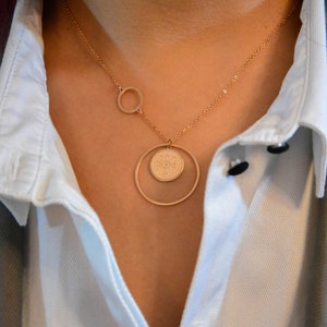 Constantine Necklace, Byzantine Pendant, IC XC NIKA Charm Necklace, Dainty Circle Necklace, Christian Orthodox Medallion, Gift For Her