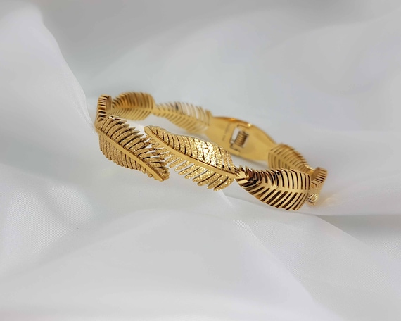 Leaf Cuff Laurel Leaves Gold Bangle Bracelet Ancient Greek Design Bracelet Laurel Leaf Bracelet Gift for Her