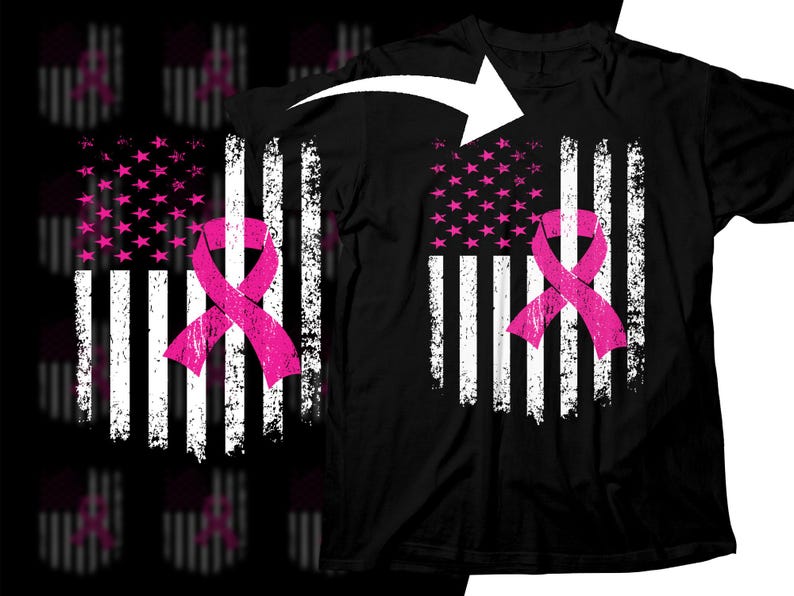 Breast Cancer Awareness PNG: Pink Ribbon USA Flag (digital Download) - Etsy