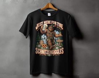 Funny Bigfoot Oktoberfest T-Shirt, Sasquatch Lederhosen Beer Gift