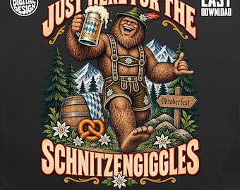 Oktoberfest Bigfoot PNG, Bavarian Sasquatch Beer Stein Design (Digital Download)