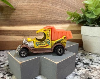 Camión volquete Ford Hot Wheels Dumpin' A Yellow Blackwall vintage de 1979, fabricado en Hong Kong, fundido a presión, coche clásico de colección J122