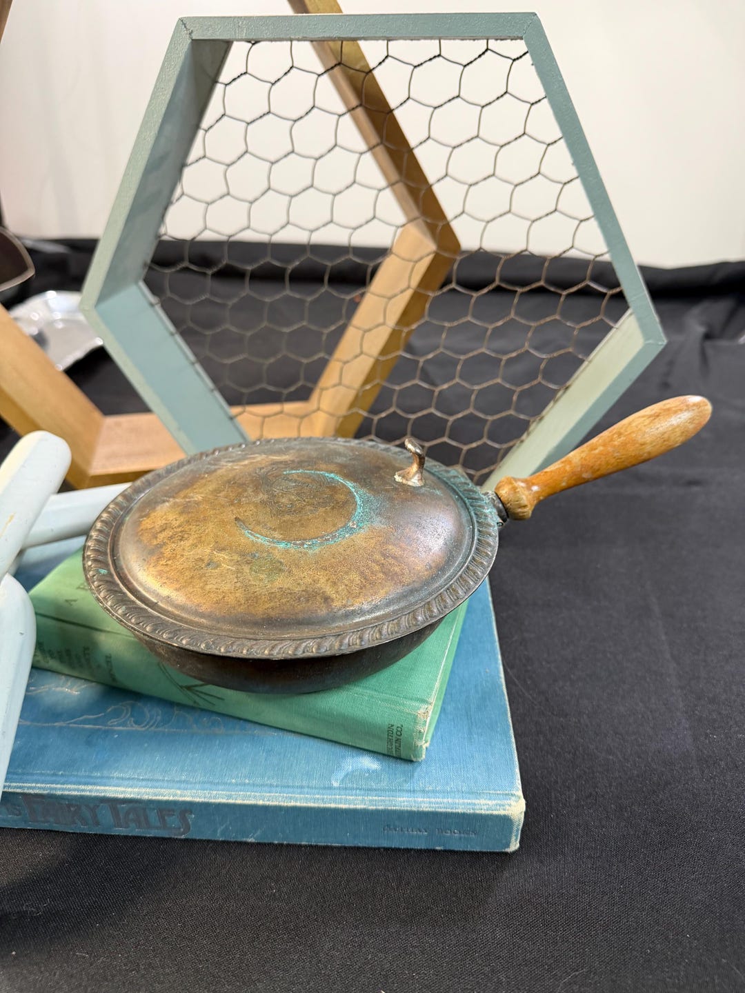 Antique Silver-plated Silent Butler Crumb Catcher | Wooden Handle Table ...