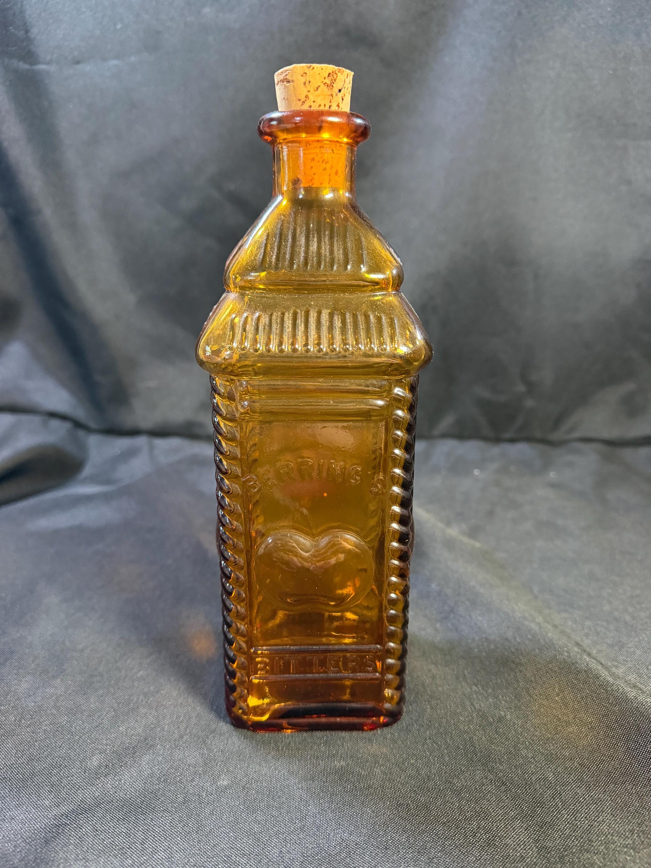 Vintage Orange Glass Bottle - Etsy
