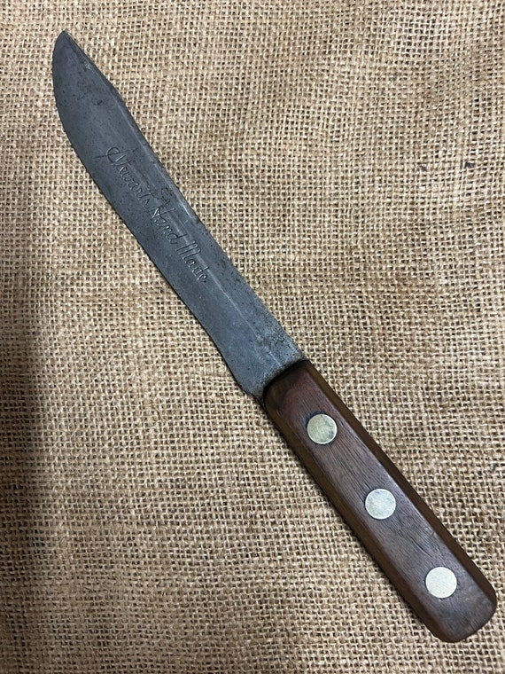Vintage Butcher Knife Stewarts Hand Made Carbon Steel Full Etsy