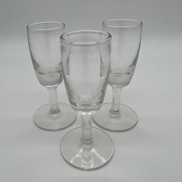Cordial Glasses Set of 3 Liqueur Shots Clear Glass