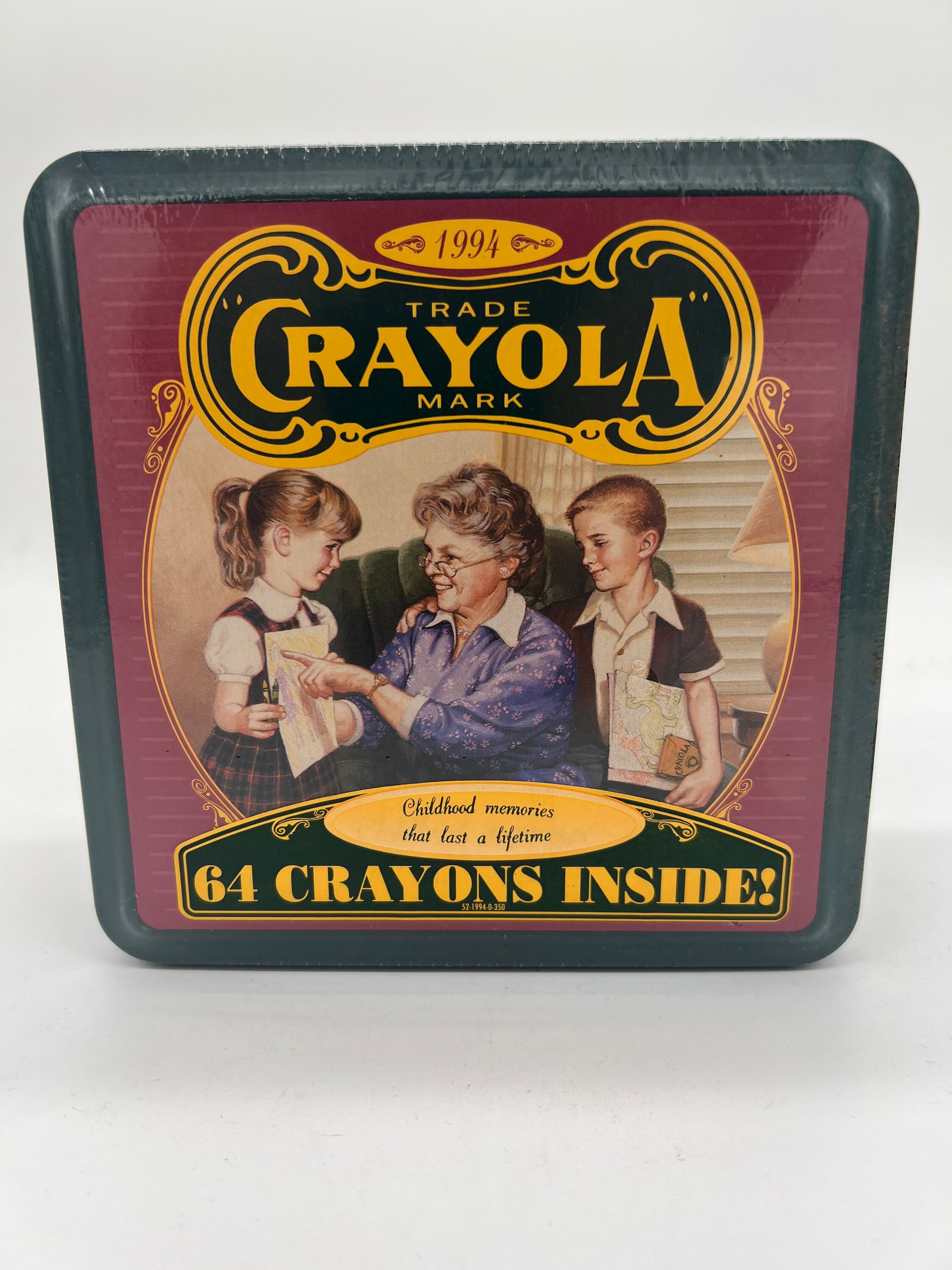 Vintage Crayola Crayons Tin With 64 Crayons Limited Edition 1994 Sealed