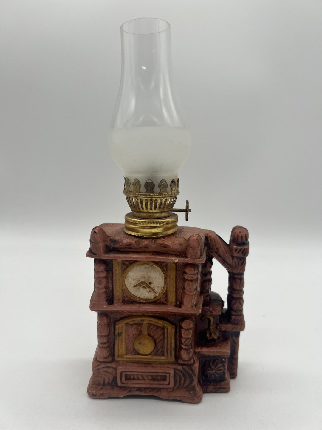 Vintage Ceramic Miniature Oil Lamp Clock Design Japan Working Etsy