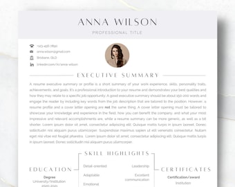 Resume Template | Clean and Minimalistic Resume Template | Simple and Professional Design | CV Template | Cover Letter Template | Modern CV